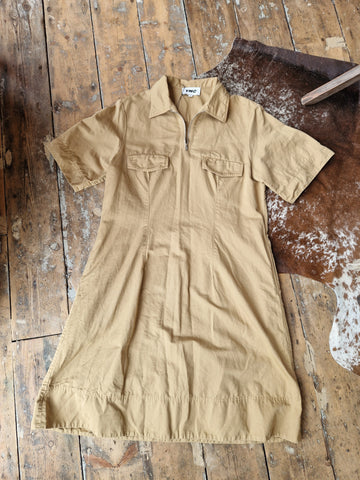 2nd Hand YMC womens cotton drill dress in sand