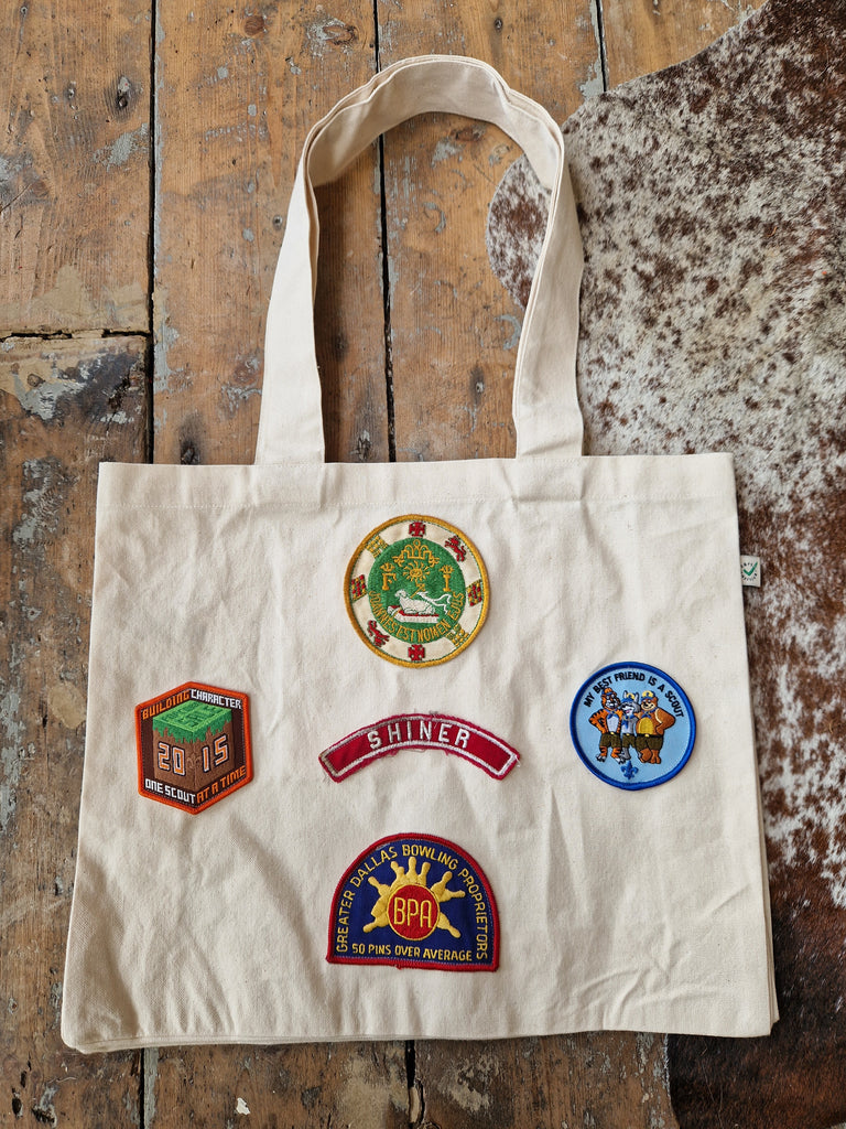 Canvas Tote with American Patches #2