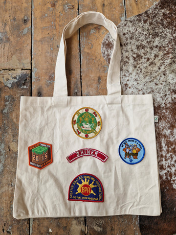 Canvas Tote with American Patches #2