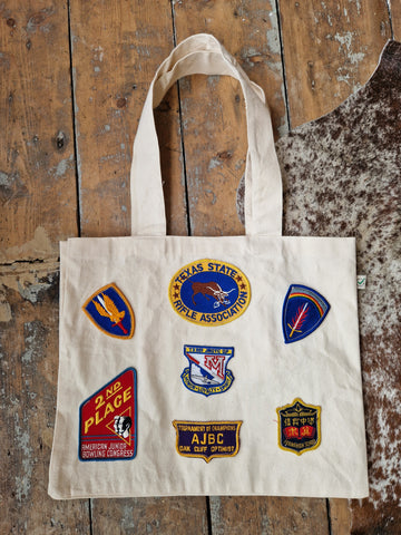 Canvas Tote with American Patches
