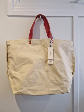 TOTELY BUCKET in natural and scarlet handles