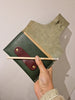 ARTIST FOLIO Pouch in Dark Green with Berry tab