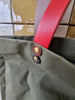 TOTELY SHOPPER in Olive with scarlet straps
