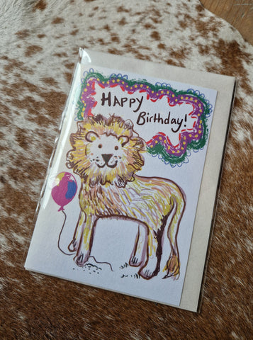 Happy Birthday Lion Children's Greetings Card