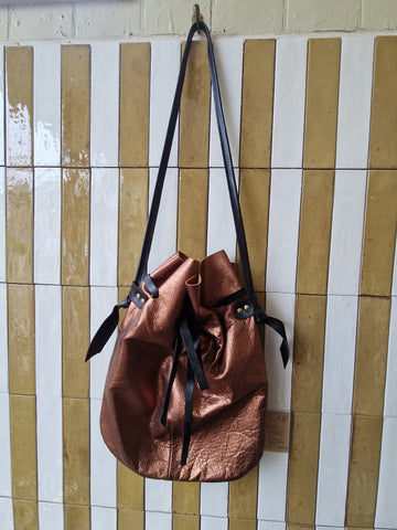 #54 Slouchy Drawstring Crossbody bag  in Bronze