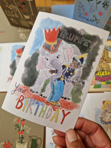 Trumpet your Birthday Greetings Card
