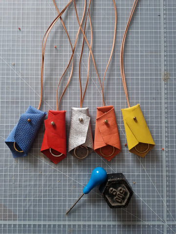 Key cloches - leather key fobs in assorted colours and finishes