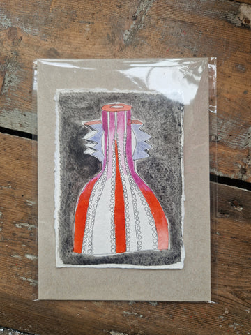 Original Art- Vase 2 Red