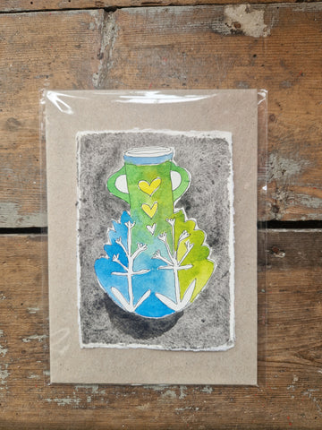 Original Art- Vase 3 Blue & Green
