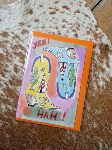 YEE HAH greetings card