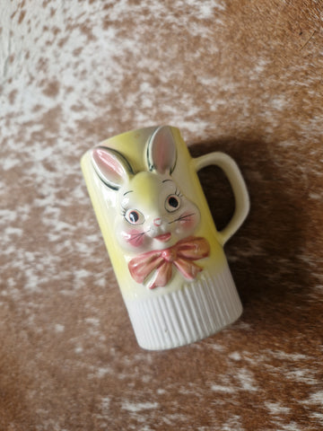 Vintage Bunny tall mug with pink bow