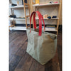 TOTELY BUCKET - OLIVE with SCARLET straps