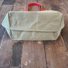 TOTELY BUCKET - OLIVE with SCARLET straps