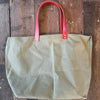 TOTELY BUCKET - OLIVE with SCARLET straps