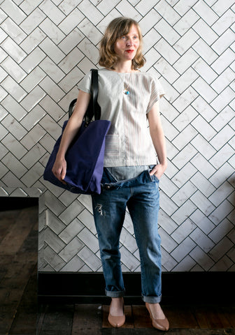 TOTELY BUCKET TOTE double strap in Nautical Blue